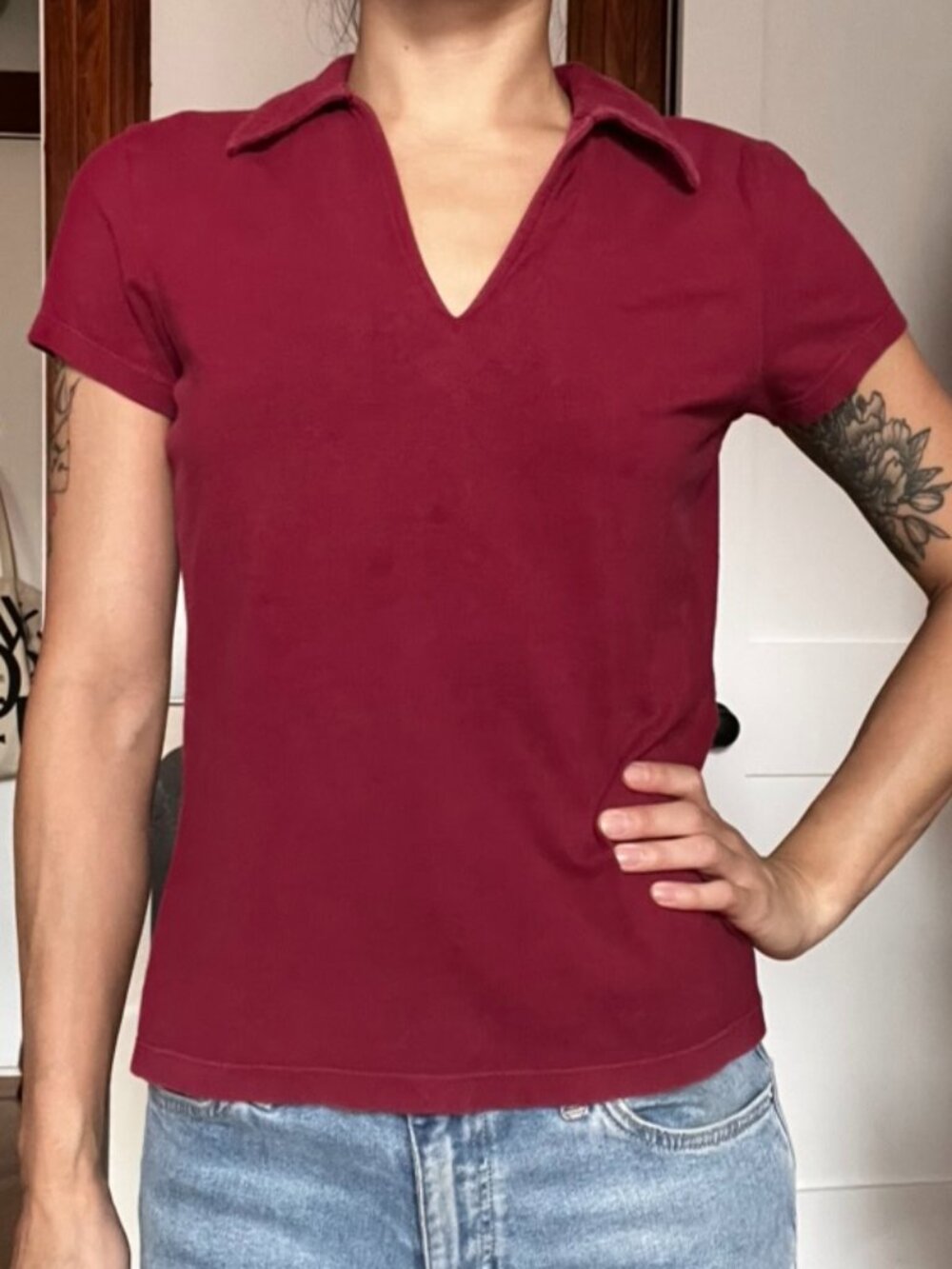 Red Short Sleeve Top